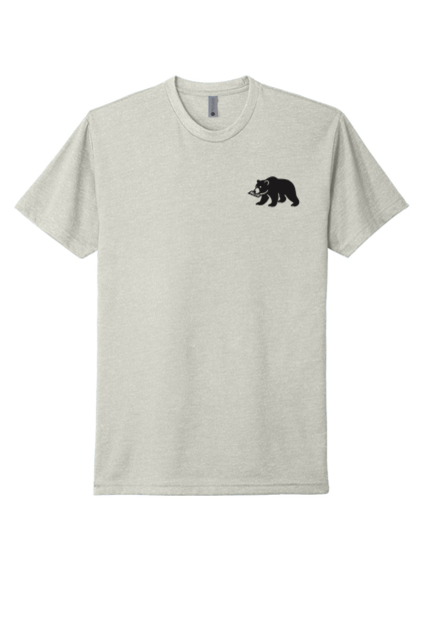 Light gray t-shirt with a black bear graphic on a white background