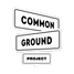 Three street signs with 'Common Ground Project' text on a black background